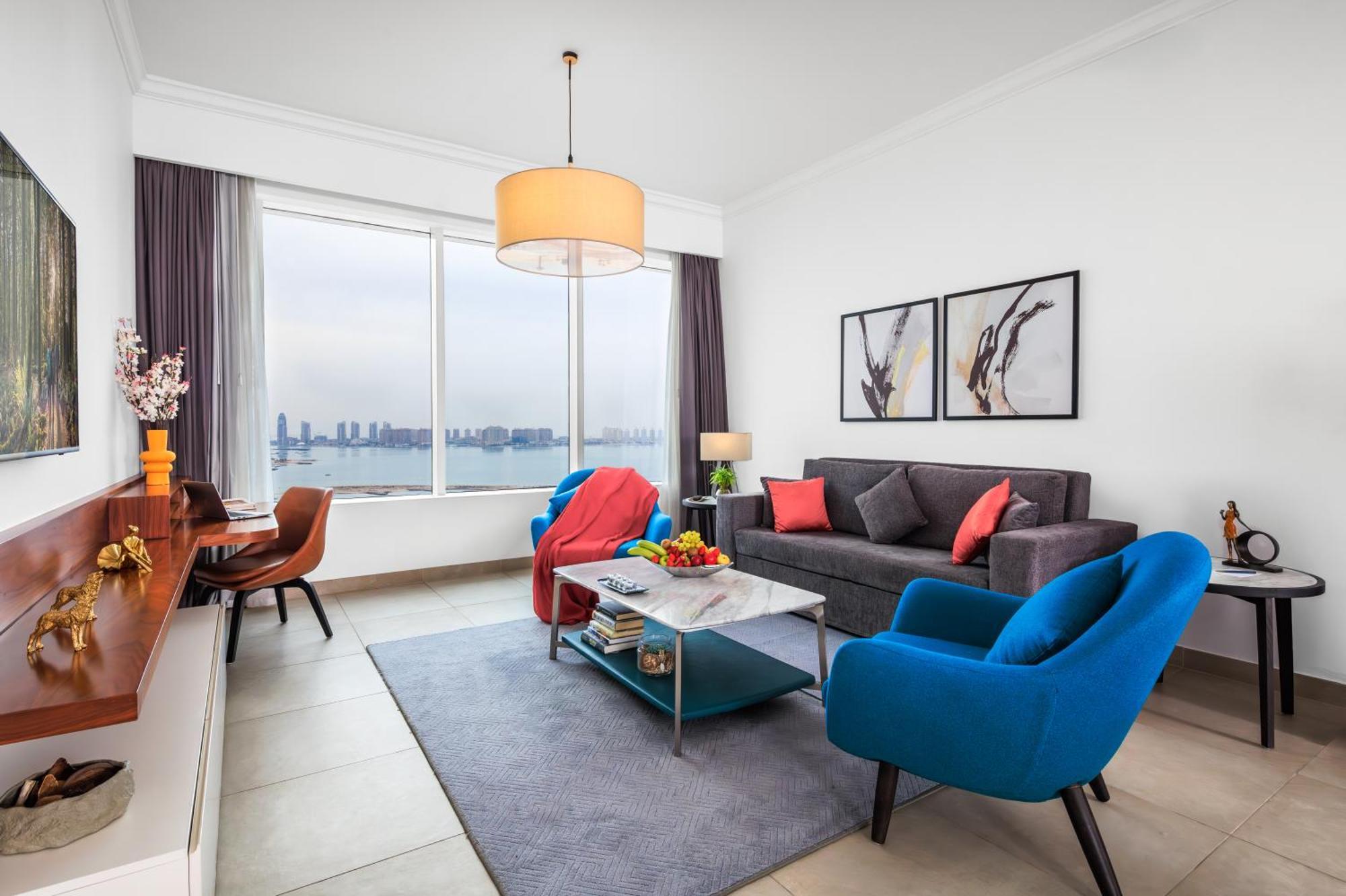 ซัมเมอร์เซ็ต เวสต์ เบย์ โดฮา Hotel ภายนอก รูปภาพ Living room